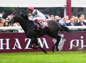 Golden Horn, con Dettori, ganando el Arco 2015. Foto: Jesús de Miguel.